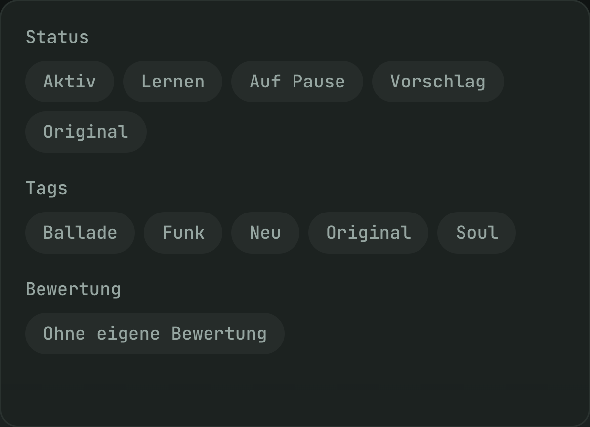 Zustände, Labels und „ohne eigene Bewertung“ — frei kombinierbar